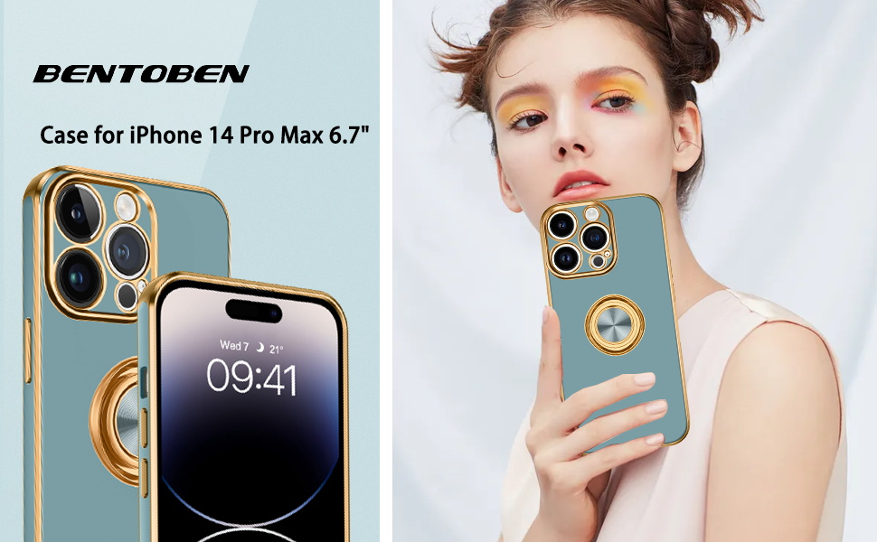 BENTOBEN iPhone 14 Pro Max Case with Ring Holder, iPhone 14 Pro Max