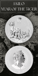 1 Kilo Silver Tig2022 1 Kilo Australian Silver Year of the Tiger Coin - Paperweight