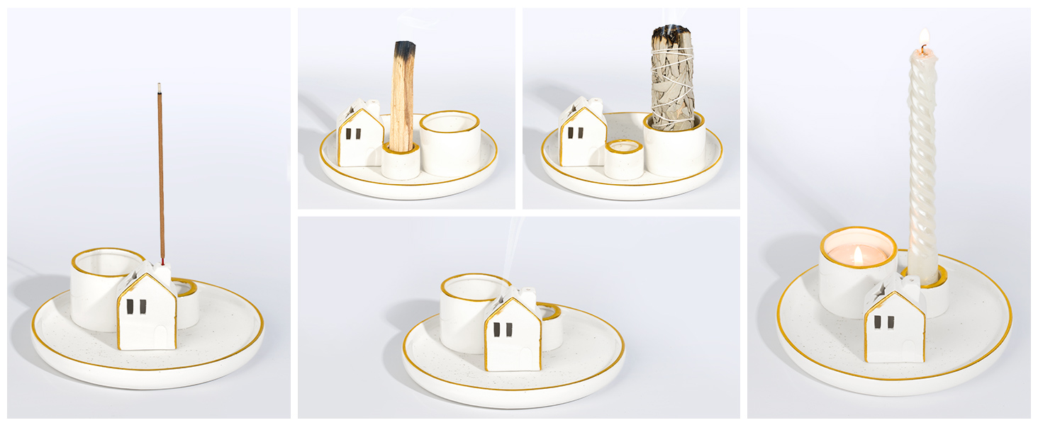 ZenBless Multifunction Incense and Candle Holder for