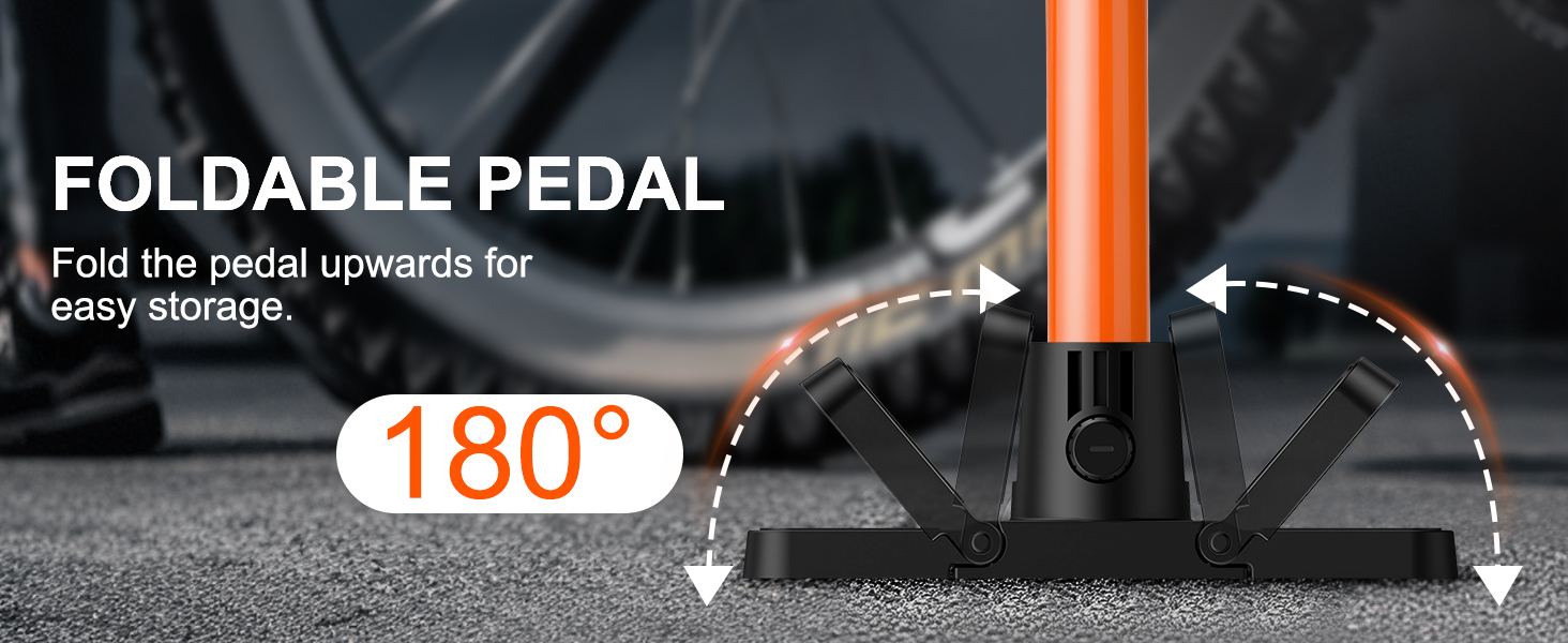 Onvian Floor Bike Pump with Gauge160PSI High Pressure, Air Bicycle Pump Presta and Schrader Valve, Fast Inflation Bike Tire Pump for Bikes, MTB,Hybrid,Balls, Ergonomic Design Bike Accessories Bike Floor Pump Bicycle Pump