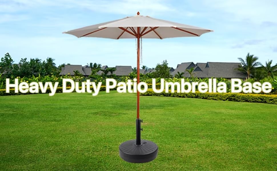 50LBS Round Umbrella Base Water Filled with Steel Umbrella Holder, Heavy Duty