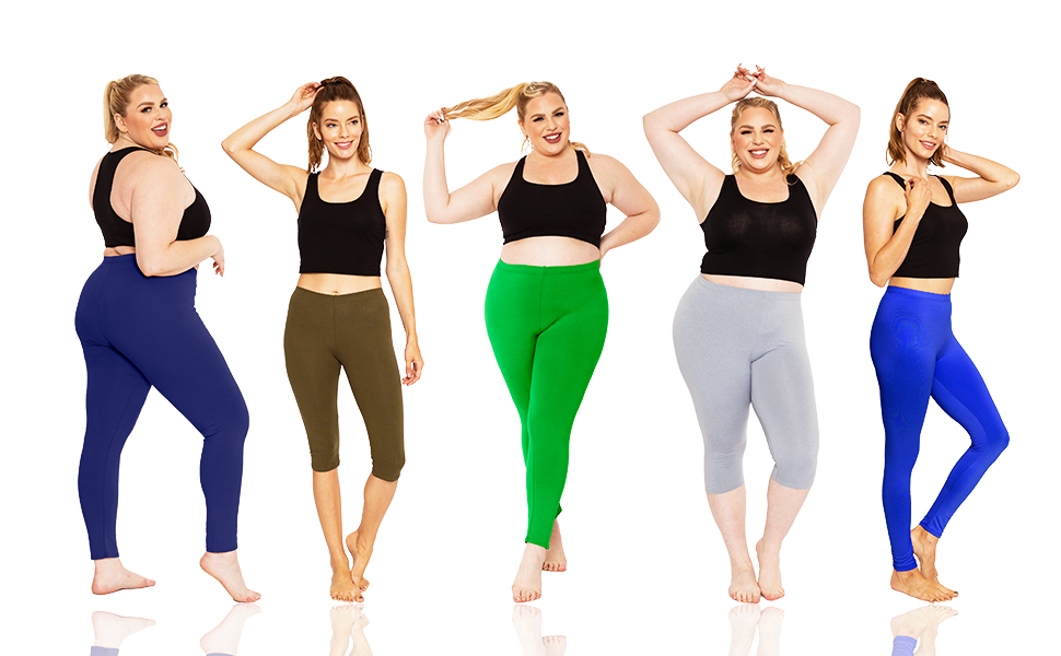 Women's and Plus Size Knee Length and Ankle Length Leggings lifestyle