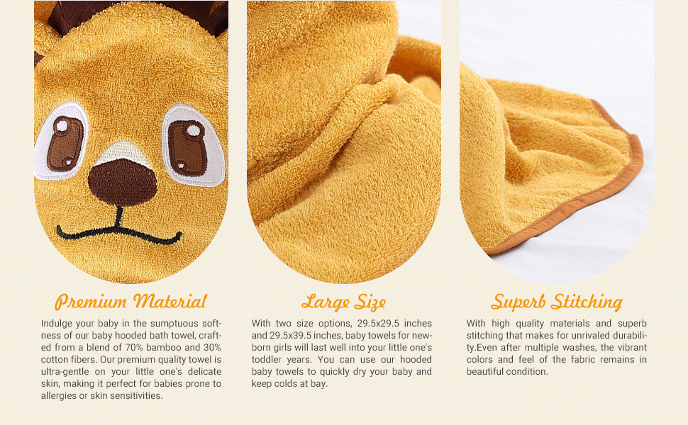 MICHLEY Bamboo Viscose Baby Hooded Bath Towel for 05