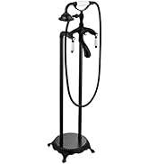 Cinwiny Oil Rubbed Bronze Freestanding Faucet Bathtub Floor Mount Tub Filler with Handheld Shower...