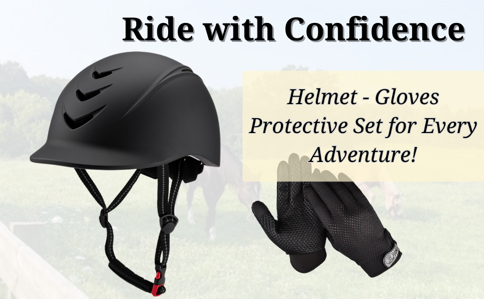 horse riding gear equestrian set horseback safety helmet gloves elbow pad equipment train protection