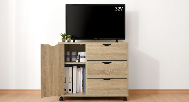キャスター付き 衣類収納 テレビ台 キャビネット 寝室 ぼん家具 ホワイト Amazon｜ぼん家具 キャビネット 収納 キャスター付き 幅80×奥行