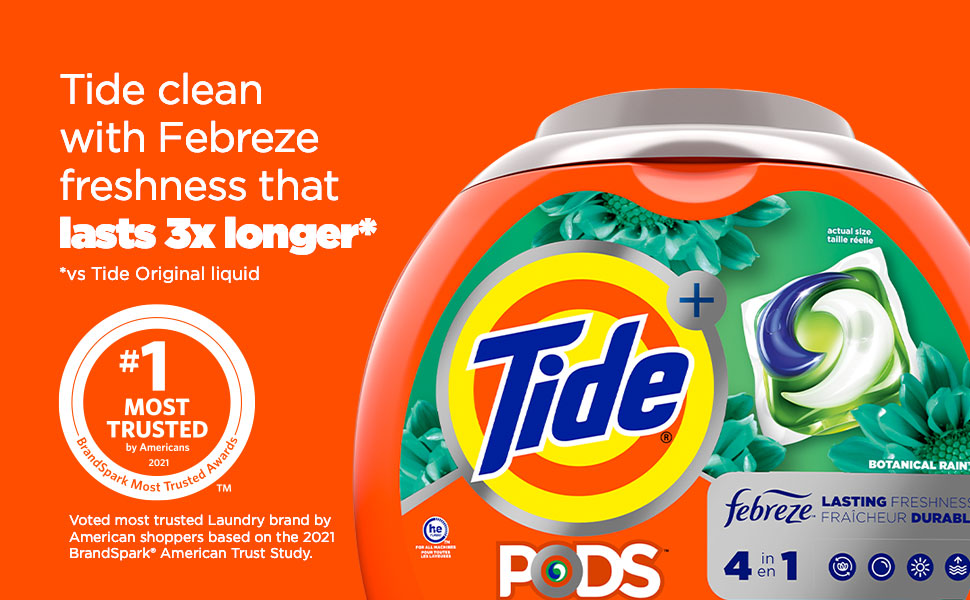 Tide clean with Febreze freshness that lasts 3x longer vs Tide Original liquid