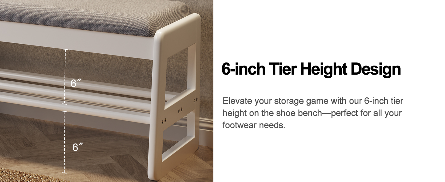 Shoe Rack Bench, Flip-Top Shoe Storage Bench with Cushion