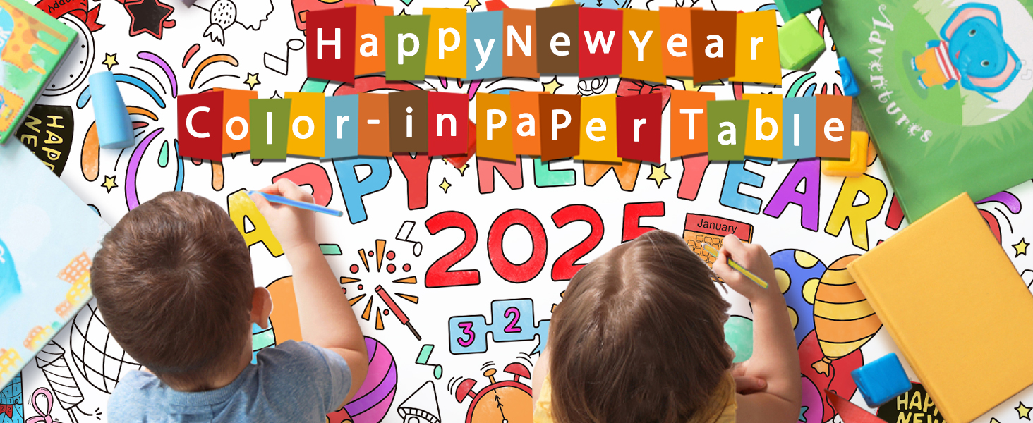 new year coloring tablecloths