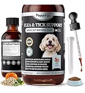 POPPAW Flea and Tick Prevention Support for Dogs, Natural Flea Treatment Drops with Neem, Oregano...