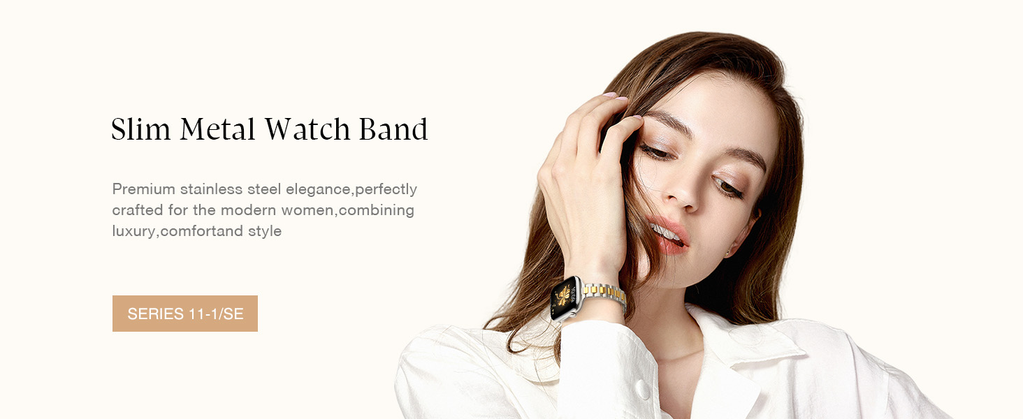 silver and gold apple watch band