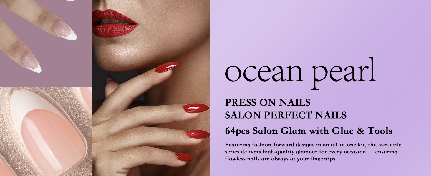 2 styles 64pcs press on nails