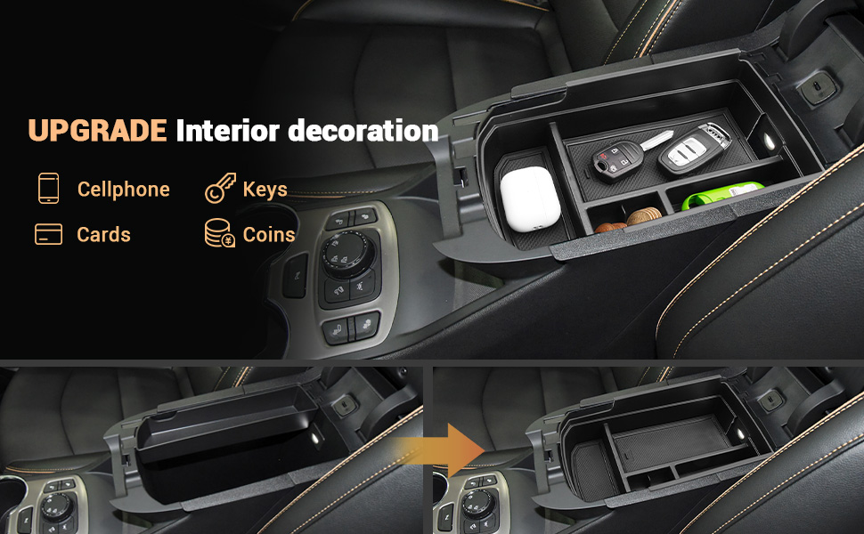 YEE PIN for 2024 GMC Terrain Center Console Organizer Tray