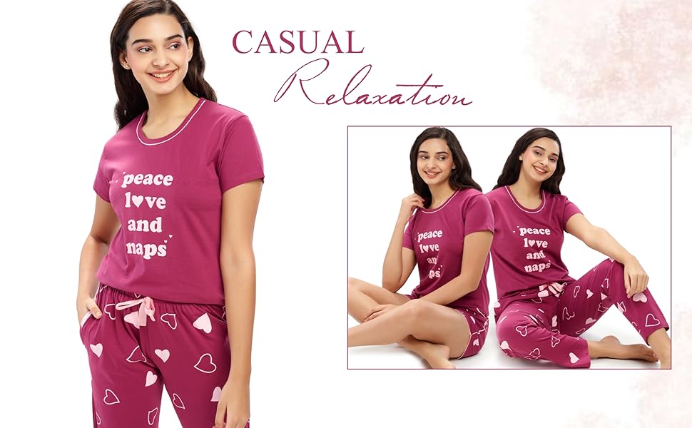 pajama set for women cotton night dress for women combo night suits for women