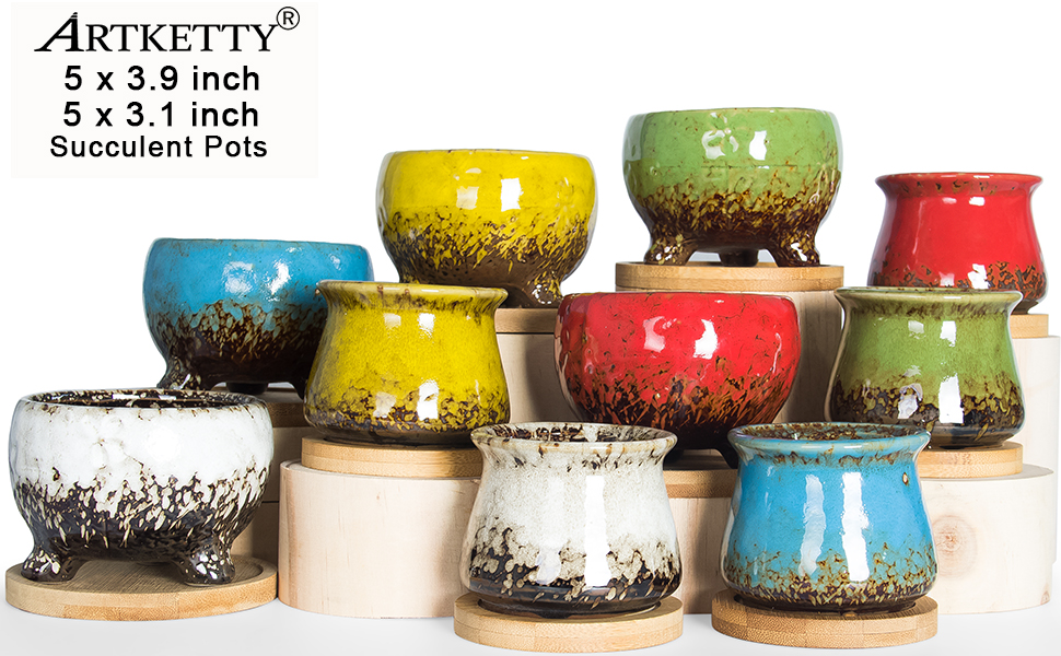 Artketty 3.1 & 3.9 inch succulent pots