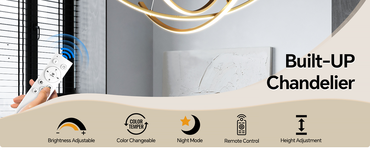 JYUWRIVG Led Modern Pendant Light with Remote Control