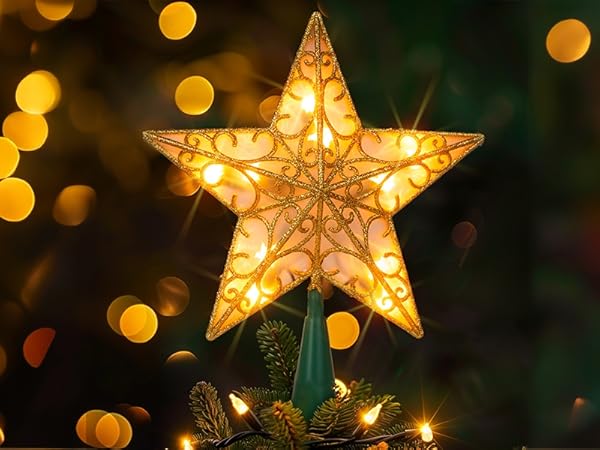 star treeです Amazon.com: Dazzle Bright 11'' Star Tree Topper, Glitter