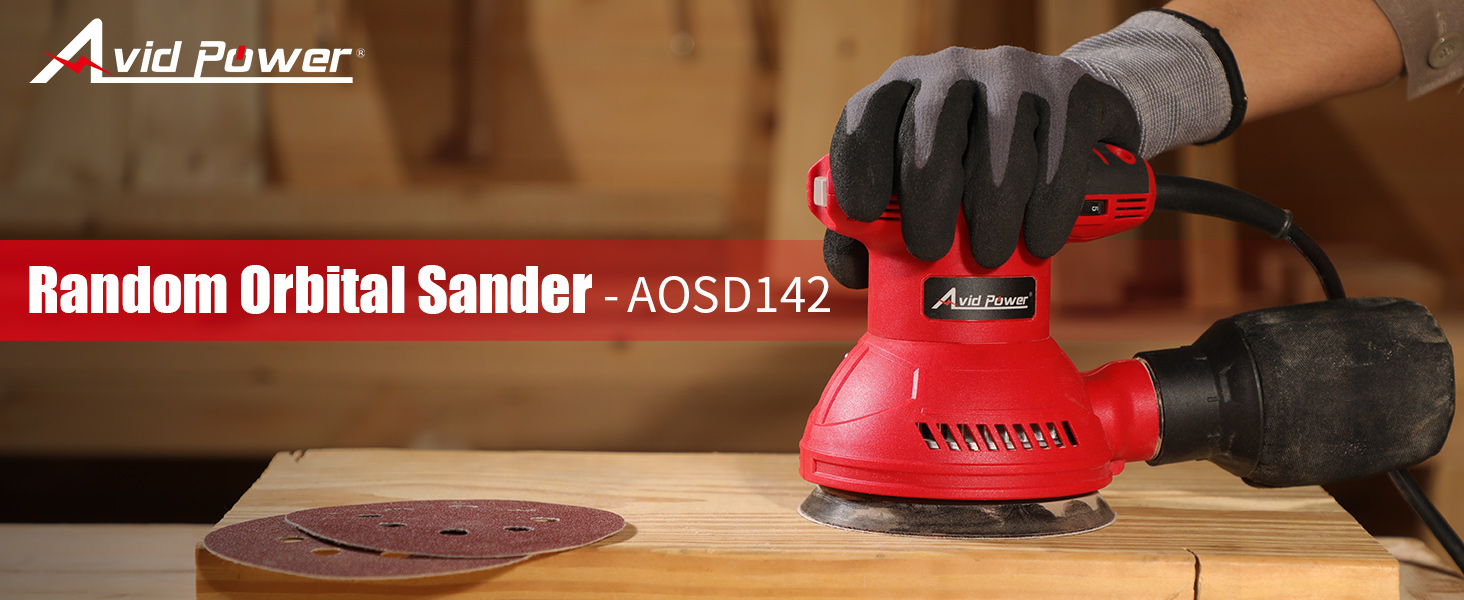 AVID POWER Orbital Sander 3.0 Amp 5 Inch Random Orbit Sander 6 Variable