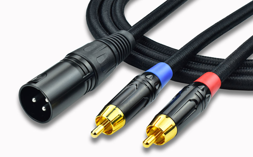Ihurllu 2 RCA to XLR Male Y Splitter Cable, 3.3Feet Dual