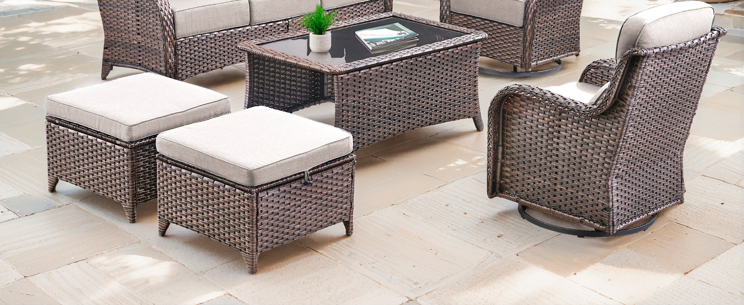 Swivel Patio Chairs; patio furniture set