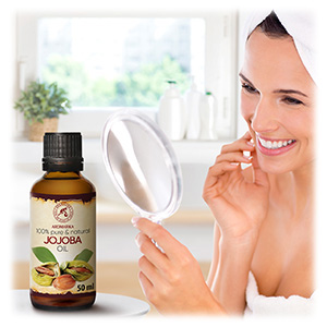 Jojobaöl Gold Glasflasche - Basisöl - Pflegegold - Körperöl - Gesicht - Körper - Haare - Massage 