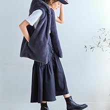 極美品✨ナターシャ&ヴァネッサ レッキスファー ロングジレ ベスト フード付44 極美品✨ナターシャ&ヴァネッサ レッキスファー ロングジレ