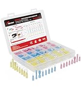 RED WOLF 240PC Heat Shrink Wire Connector Butt Kit, Insulated Crimp Connectors Ring Fork Spade Cr...