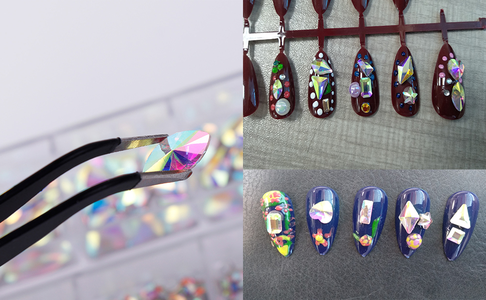 Crystals AB Nail Art Rhinestones Decorations Nail Stones Supplies Tweezers Picker Dotting Pen 222