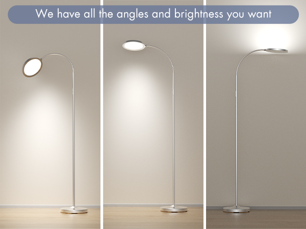 Silver Floor Lamp,Super Bright Dimmable LED Floor Lamps for