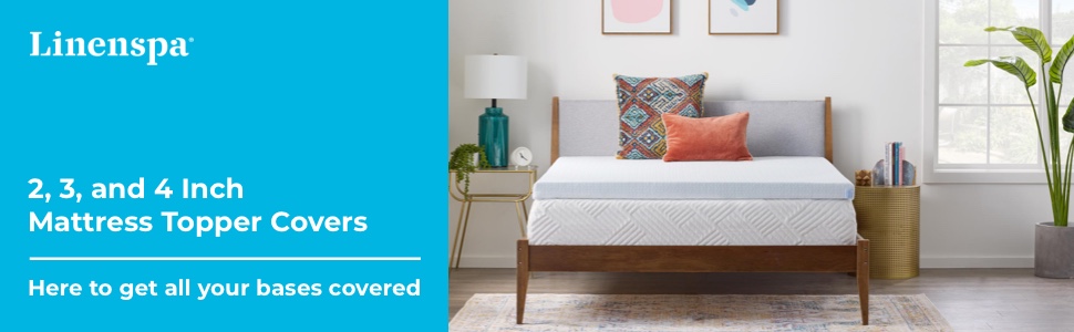Linenspa memory foam mattress topper cover