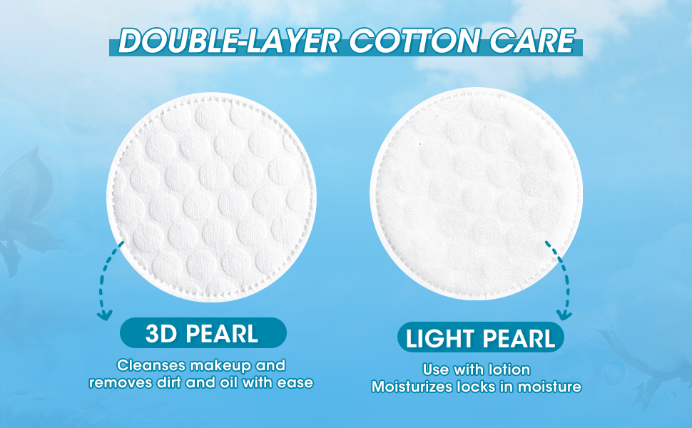 krofaue 300PCS Round Cotton Pads for Face LintFree Cotton