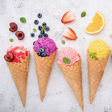 case use collage for ice cream flavors