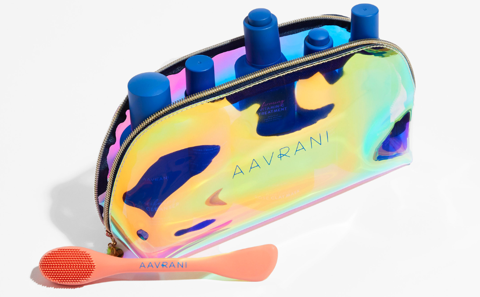 AAVRANI Holographic Clear Bag Perfect Travel Bag for Cosmetics, Makeup, Toiletries