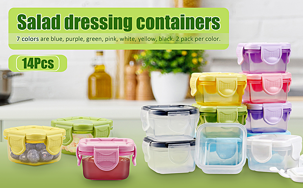 BadenBach 14 Pack 2.5oz Salad Dressing Containers