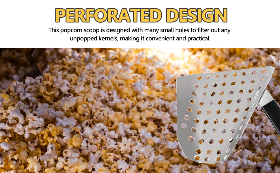 Heayzoki Stainless Steel Popcorn Scoop, Kernel Sifting