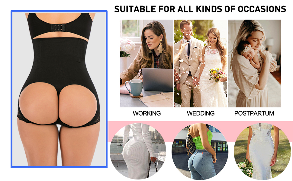 Butt Lifter Shapewear Hi-Waist Double Tummy Control Panty Waist Trainer Body Shaper