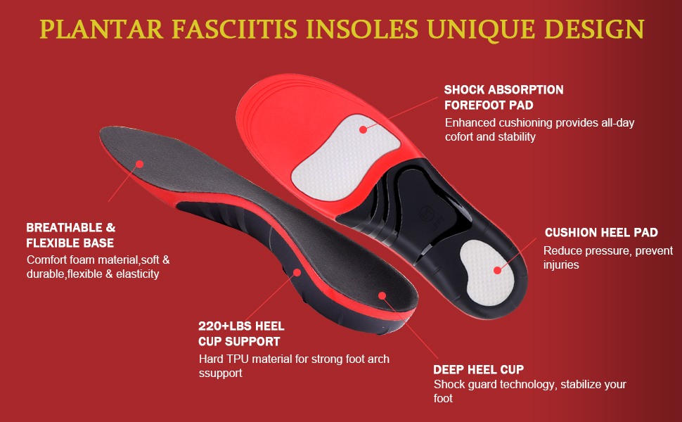 Plantarelief Plantar Fasciitis High Arch Support Insoles Work