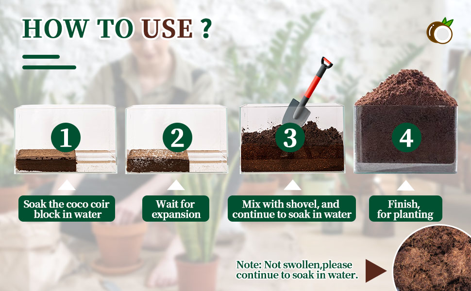 Coco Coir Bricks Potting Soil, 1 Pcs Natural Organic