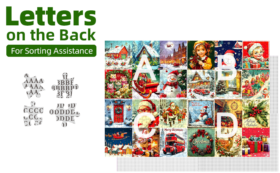 Christmas Vintage Stamp Jigsaw Puzzles for Adults 1000 Piece Christmas Collage