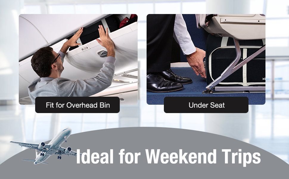 Xevera Foldable Travel Duffle Bag, for Airplane Personal Item, Carry on