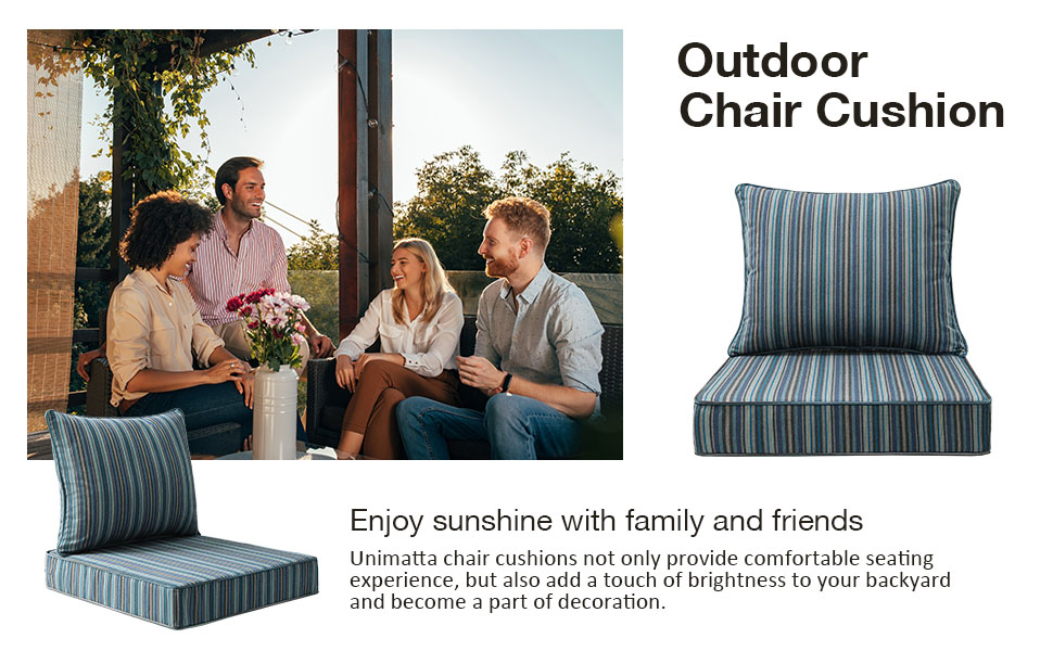 Troupe Dock outdoor chair cushions for comfortable seating