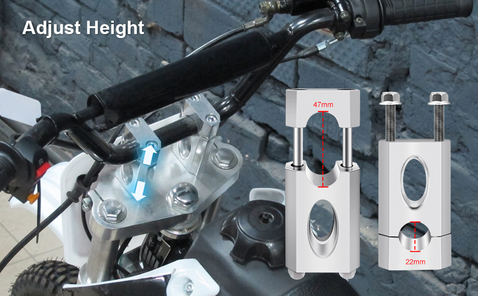 WMJNH 7/8" 22 mm Handlebar Risers Fits for Razor MX650