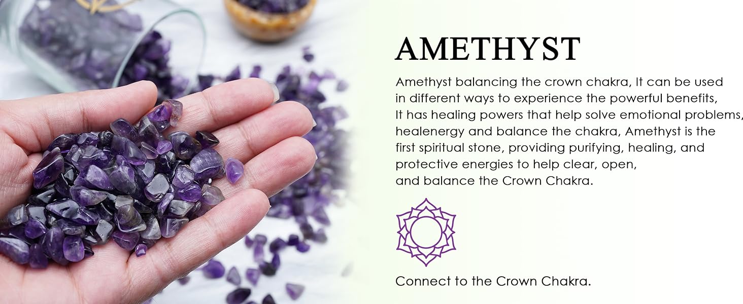 Crocon 1LB Crushed Amethyst Chips Bulk Stone 2000+ Carats Natural Quartz Pieces Irregular Shape