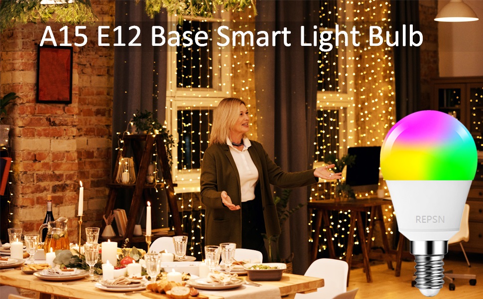 LED Smart Bulb A15 E12 4W=40W,WiFi E12 Globe with