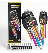 GRENPRO Allen Wrenches Sets, Hex Key Set, 33pcs Allan Wrench Sets Metric And Standard & SAE Color...