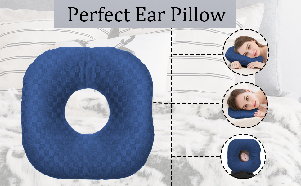 Wuronsa Ear Piercing Pillow for Side Sleepers, Pillow with
