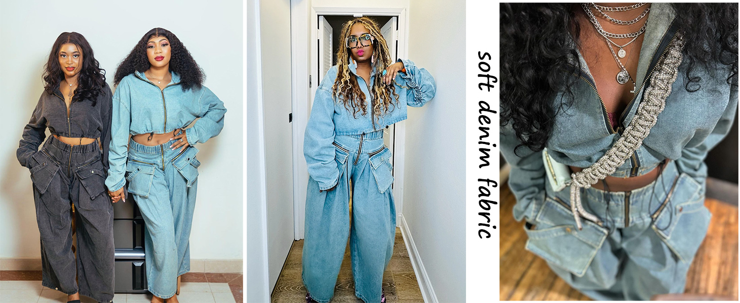 jean sets women 2 piece outfits