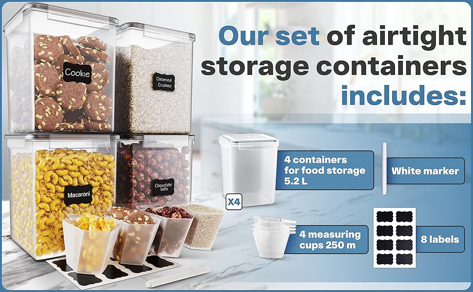 EARTH&ANIMALS Airtight Food storage container 5.2L/176oz