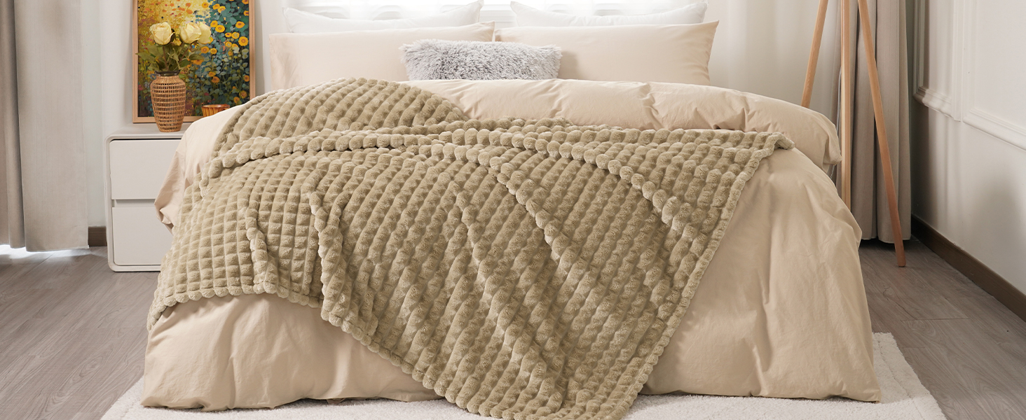 PHF Fleece Blanket Queen Size for Bed380GSM Super Soft