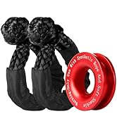 BCJCLTS Synthetic Soft Shackle & Winch Recovery Ring Kit, 1/2'' x 22'' Recovery Soft Shackle(56,0...